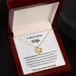 Beautiful Love Knot Necklace for Wife in 14K white gold and 18K yellow gold
